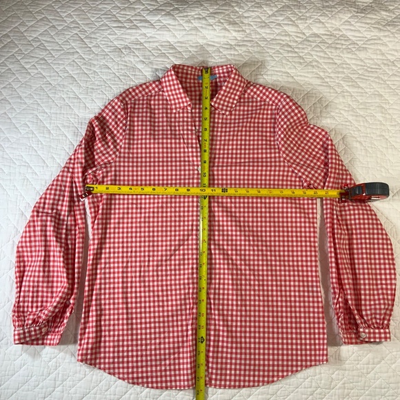 J. McLaughlin Women's Size Medium Red & White Gingham Button-Up Shirt - (F32) - Picture 2 of 6